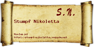 Stumpf Nikoletta névjegykártya