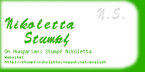 nikoletta stumpf business card